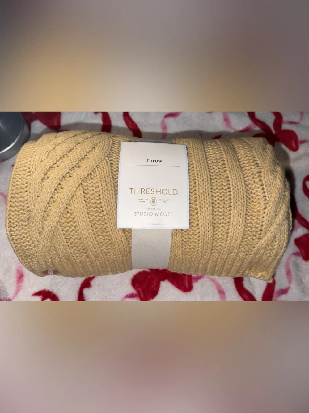 Threshold Studio McGee Golden Yellow Knit Throw Blanket